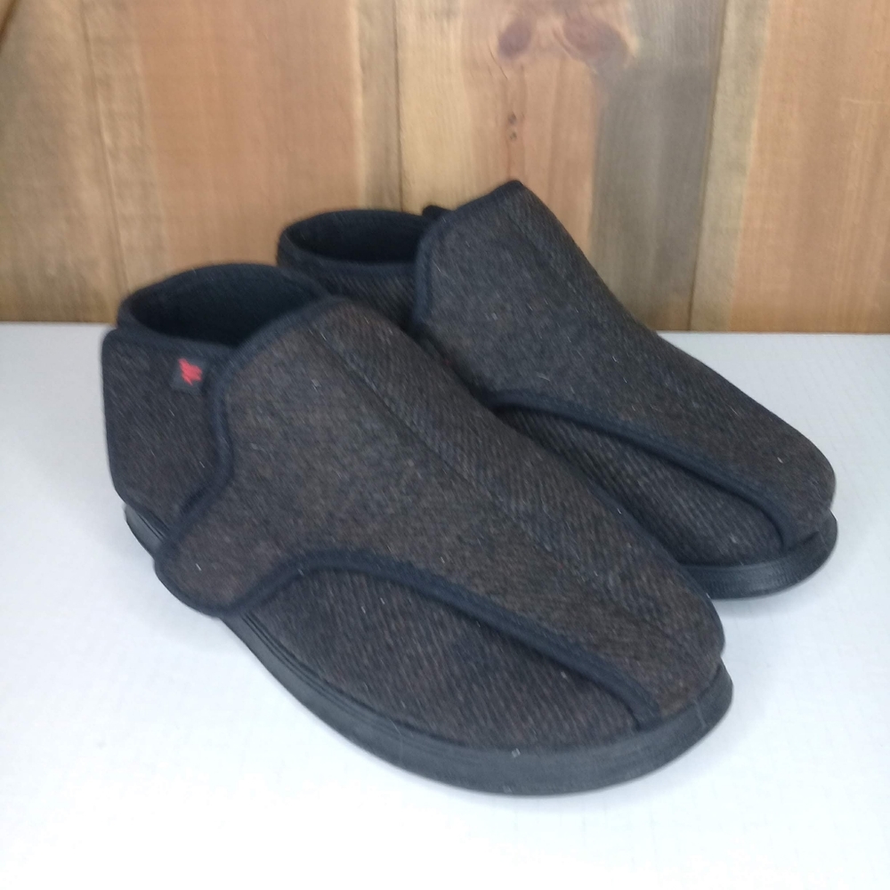 Lesvago Grey Unisex Wide Comfort Diabetic Adjustable Slipper Sz M6.5 W9